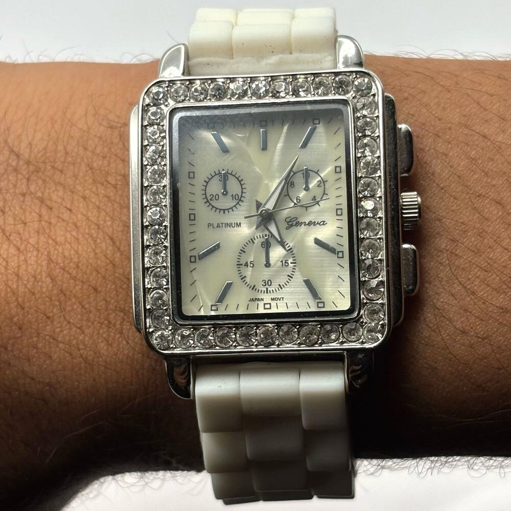 Retro Silver & White Men's Watch